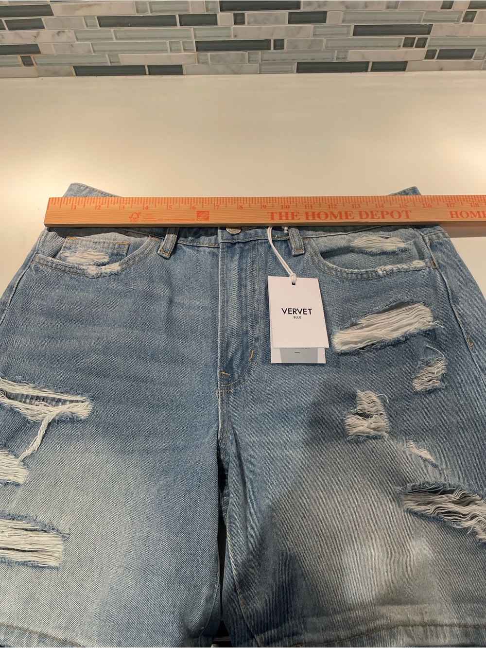 NWT Distressed Vervet jean denim shorts high rise - Picture 5 of 7